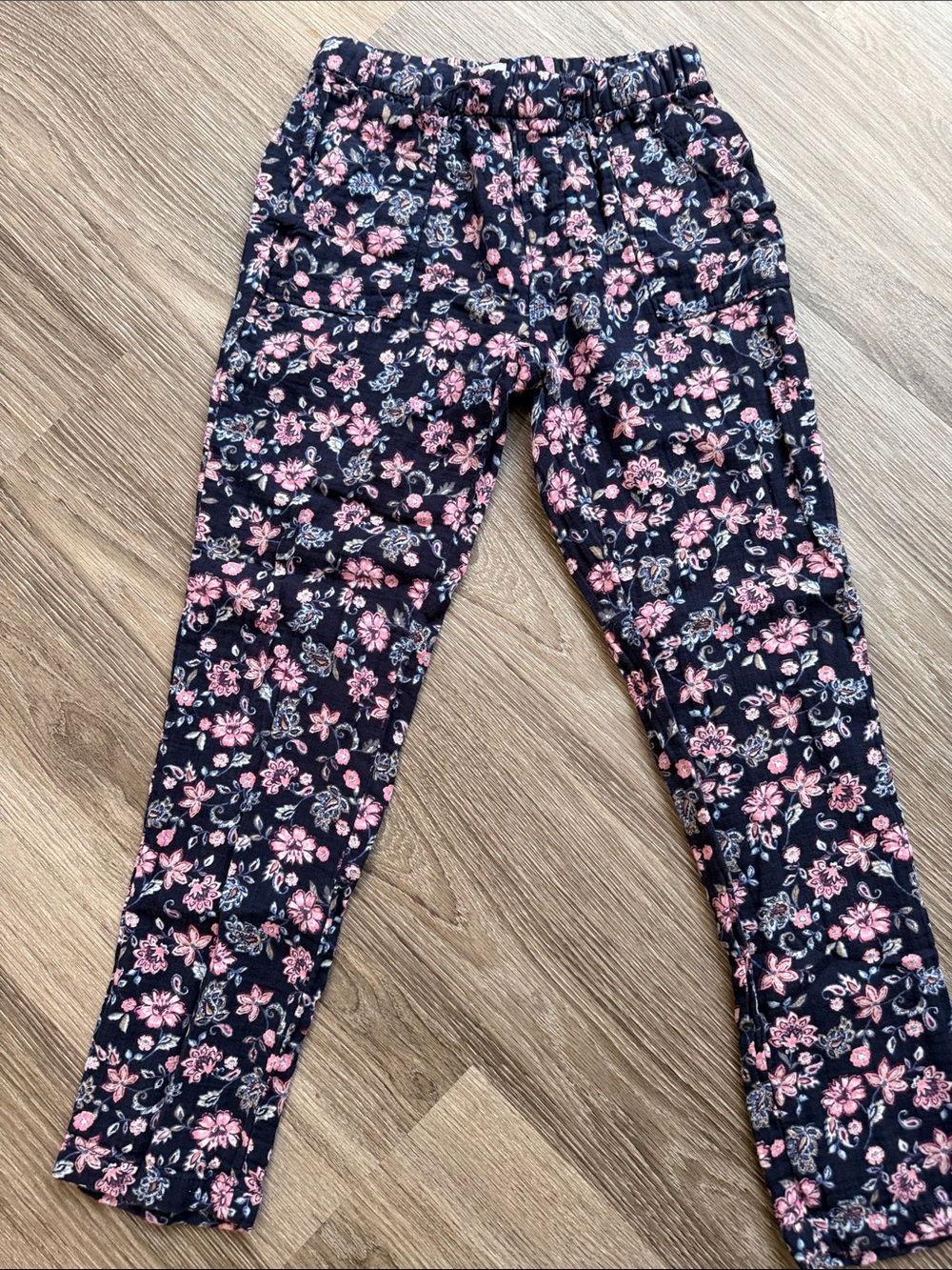 GAP Navy Leggings with Pink Floral Print
